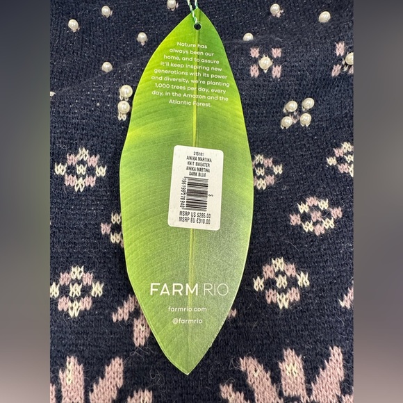 FARM Rio Ainika Martina Knit Sweater in Dark Blue Multi - Picture 8 of 10